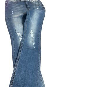 Women's Blue Distressed Jeans